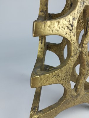 Large Brutalist Sculptural Floor Candleholder in Bronze, 1960s-SFQ-1818561