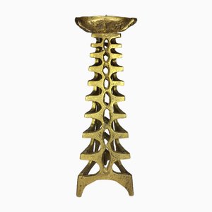 Large Brutalist Sculptural Floor Candleholder in Bronze, 1960s-SFQ-1818561