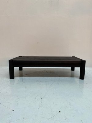 Large Brutalist Stained Oak Coffee Table, 1970s-QVY-1754317