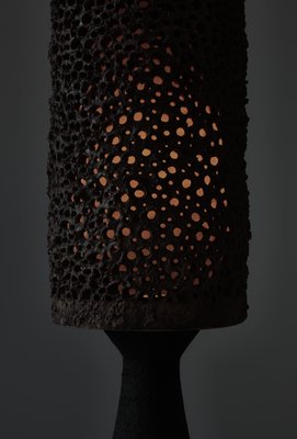 Large Brutalist Stoneware Table Lamp attributed to Sejer Ceramics, Denmark, 1960s-WRF-2020896