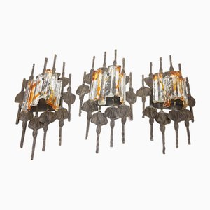 Large Brutalist Wall Lights, Set of 3-KIJ-1822061