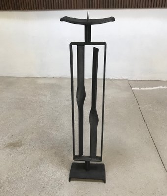 Large Brutalist Wrought Iron Candleholder, 1960s-JP-706721