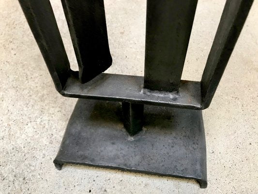 Large Brutalist Wrought Iron Candleholder, 1960s-JP-706721