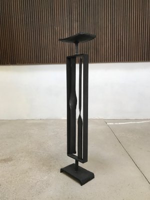 Large Brutalist Wrought Iron Candleholder, 1960s-JP-706721