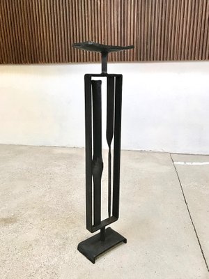 Large Brutalist Wrought Iron Candleholder, 1960s-JP-706721