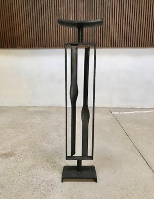 Large Brutalist Wrought Iron Candleholder, 1960s-JP-706721