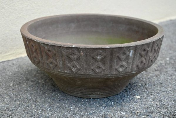 Large Brutalistic Concrete Planter-AIU-1718162