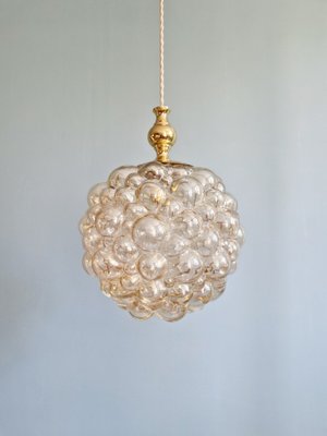 Large Bubble Glass Pendant Light by Helena Tynell for Glasshütte Limburg, 1970s-FAX-2042191