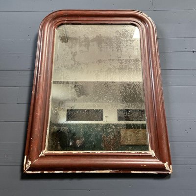 Large Burgundy Red Biedermeier Mirror-NPL-827708