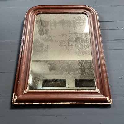 Large Burgundy Red Biedermeier Mirror-NPL-827708