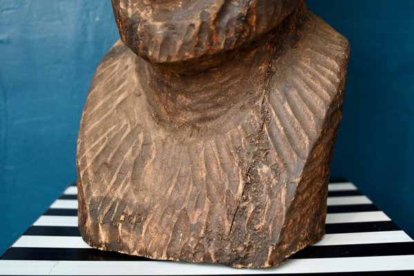 Large Bust of Man, 1960s, Wood-AIU-1794835