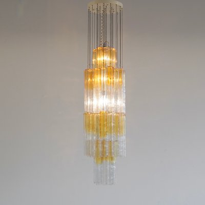 Large Calza Glass Chandelier from Venini, Italy, 1960s-INL-1174544