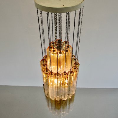 Large Calza Glass Chandelier from Venini, Italy, 1960s-INL-1174544