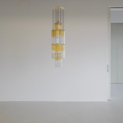 Large Calza Glass Chandelier from Venini, Italy, 1960s-INL-1174544