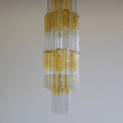 Large Calza Glass Chandelier from Venini, Italy, 1960s-INL-1174544