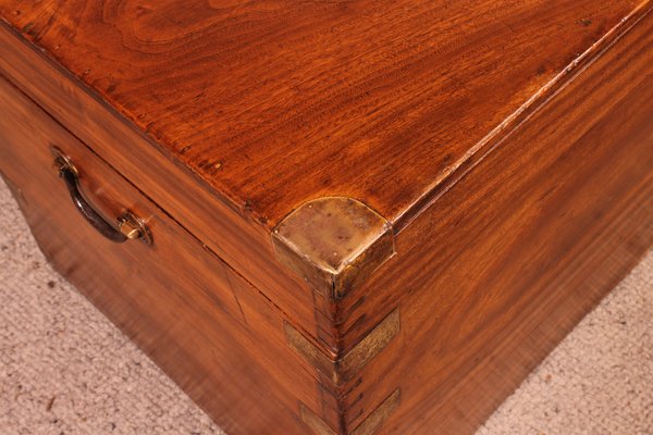 Large Camphor Wood Marine Campaign Chest, 1800s-HPU-1340624