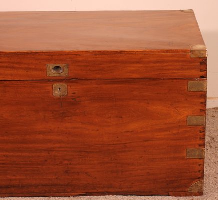 Large Camphor Wood Marine Campaign Chest, 1800s-HPU-1340624