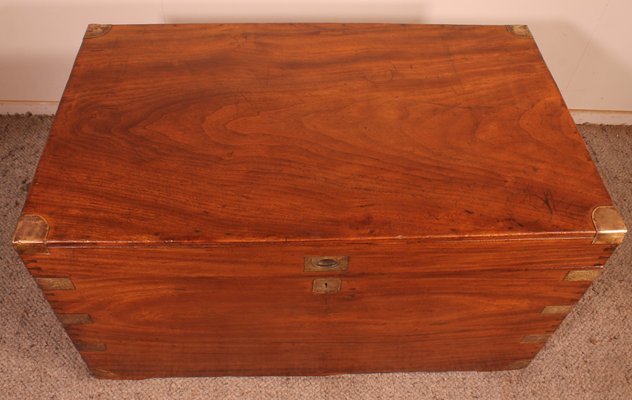 Large Camphor Wood Marine Campaign Chest, 1800s-HPU-1340624