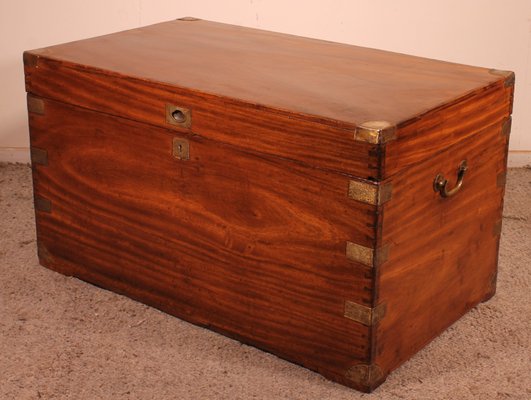 Large Camphor Wood Marine Campaign Chest, 1800s-HPU-1340624