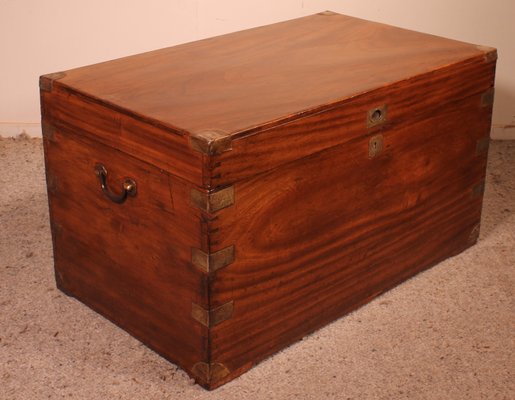 Large Camphor Wood Marine Campaign Chest, 1800s-HPU-1340624