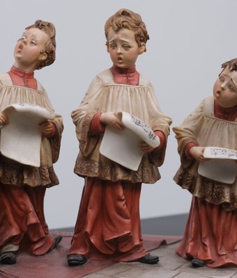 Large Capodimonte Porcelain The Choirboys Figure Group-GCG-1191413