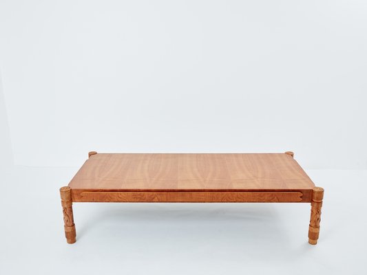 Large Carved Ashwood Coffee Table by Pier Luigi Colli, 1950-YJA-1787840