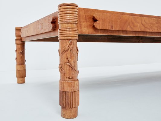 Large Carved Ashwood Coffee Table by Pier Luigi Colli, 1950-YJA-1787840