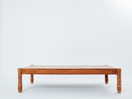 Large Carved Ashwood Coffee Table by Pier Luigi Colli, 1950-YJA-1787840