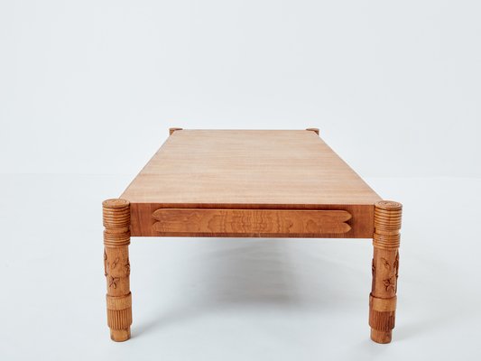 Large Carved Ashwood Coffee Table by Pier Luigi Colli, 1950-YJA-1787840