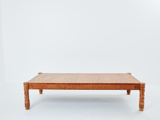 Large Carved Ashwood Coffee Table by Pier Luigi Colli, 1950-YJA-1787840