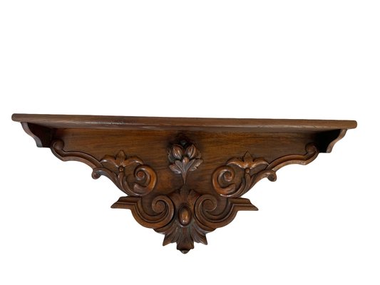 Large Carved Oak Wall Shelf-EUT-2018158