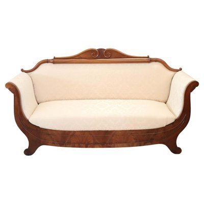 Large Carved Walnut Sofa, 1820s-DCO-1111956