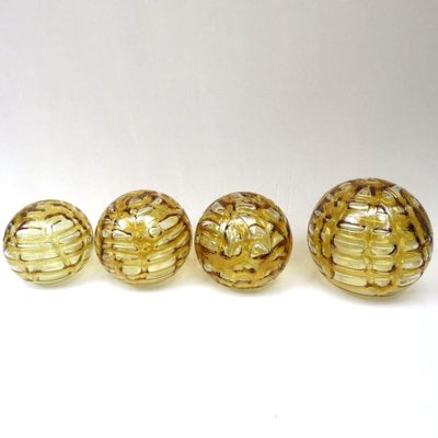 Large Cascade Chandelier with 9 Amber Murano Glass Bowls, 1960s-VDW-829104