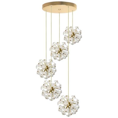 Large Cascade Light Fixture with Five Sputniks In the Style of Emil Stejnar-VDW-844304