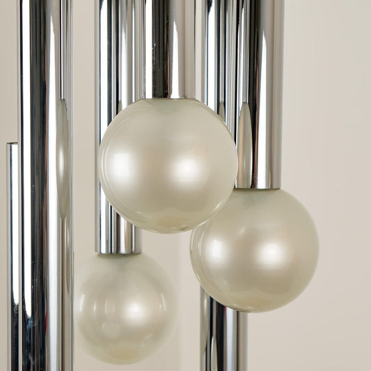 Large Cascade Light with Blown Opaline Glass Balls by Motoko Ishii for Staff, 1970s