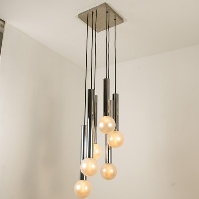 Large Cascade Light with Blown Opaline Glass Balls by Motoko Ishii for Staff, 1970s