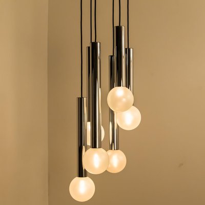 Large Cascade Light with Blown Opaline Glass Balls by Motoko Ishii for Staff, 1970s-VDW-839165