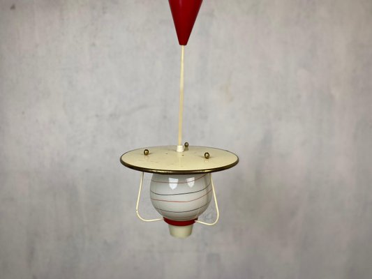 Large Ceiling Lamp with Glass Shade, 1950s-GPQ-1808334