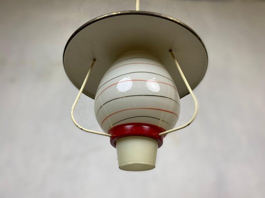 Large Ceiling Lamp with Glass Shade, 1950s-GPQ-1808334