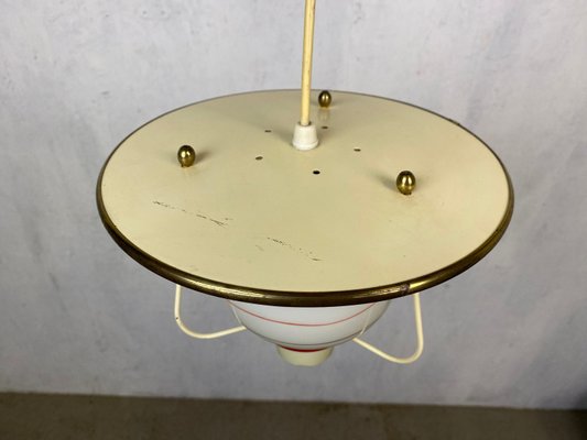 Large Ceiling Lamp with Glass Shade, 1950s-GPQ-1808334