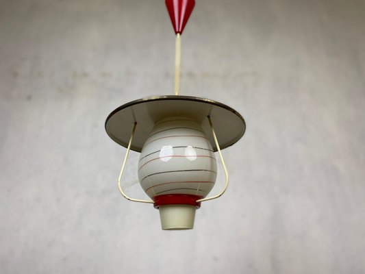 Large Ceiling Lamp with Glass Shade, 1950s-GPQ-1808334