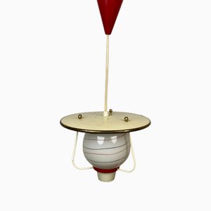 Large Ceiling Lamp with Glass Shade, 1950s-GPQ-1808334