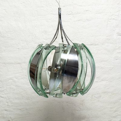 Large Ceiling Lamp with Heavy Glass Elements in the style of Fontana Arte, 1970s-LPM-1762397