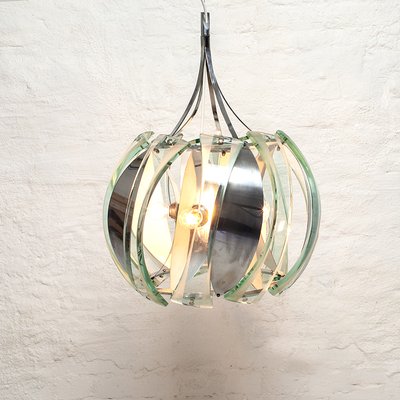 Large Ceiling Lamp with Heavy Glass Elements in the style of Fontana Arte, 1970s-LPM-1762397