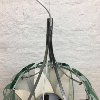 Large Ceiling Lamp with Heavy Glass Elements in the style of Fontana Arte, 1970s-LPM-1762397