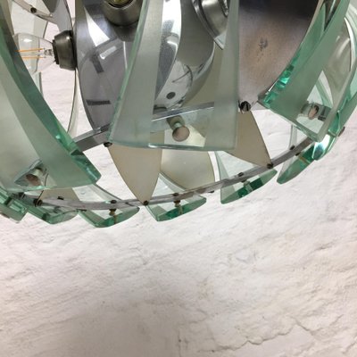 Large Ceiling Lamp with Heavy Glass Elements in the style of Fontana Arte, 1970s-LPM-1762397