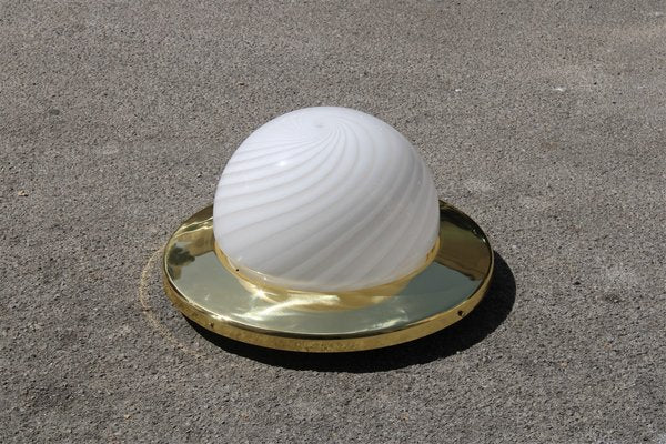 Large Ceiling Light in Brass and Murano Glass from Veart, 1950s or 1960s-EH-1389351