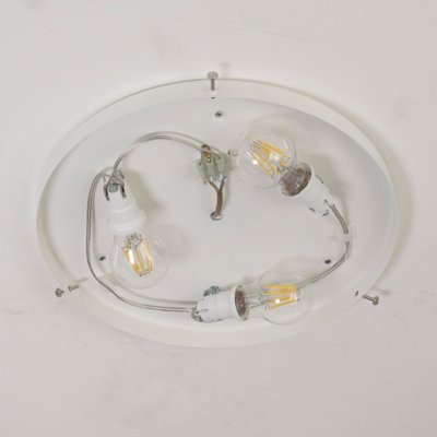 Large Ceiling Light in Satin White Murano Glass with Satin Leaves Decoration, 1980s-MPO-1424765