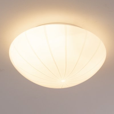 Large Ceiling Light in White Milk Murano Glass, Italy, 1980s-MPO-1335985