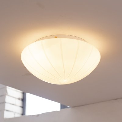 Large Ceiling Light in White Milk Murano Glass, Italy, 1980s-MPO-1335985